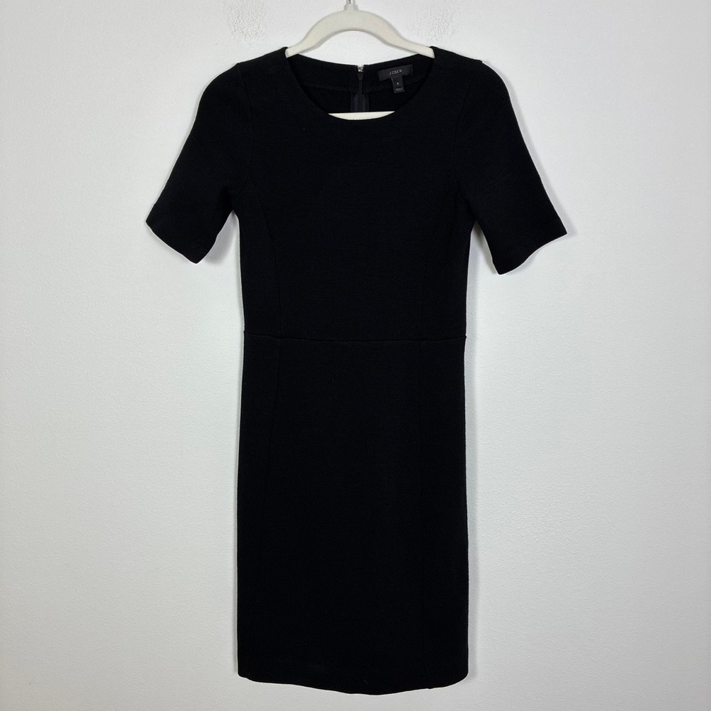 J.Crew Wool Blend Short Sleeve Sheath Dress Women's 6 Tailored Office Chic Work